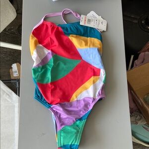 Speedo Red and Yellow One Piece Swimwear